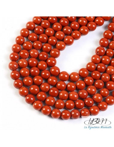 Lot de perles de Jaspe Rouge Qualité A+ par La Bijouterie Minérale