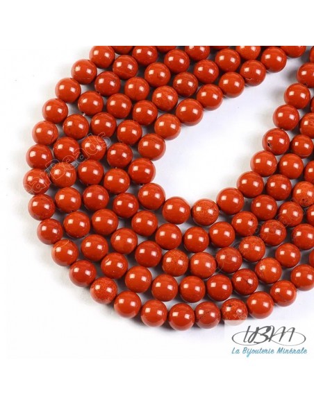 Lot de perles de Jaspe Rouge Qualité A+ par La Bijouterie Minérale Lot de perles de Jaspe Rouge Qualité A+ par La Bijouterie Minérale