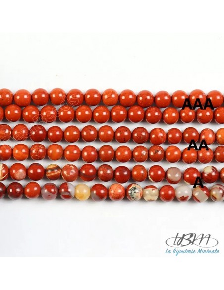 Lot de perles de Jaspe Rouge Qualité A+ par La Bijouterie Minérale Lot de perles de Jaspe Rouge Qualité A+ par La Bijouterie Minérale