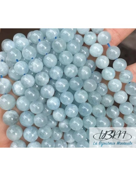 lot de perles d'aigue marine naturelle de La Bijouterie Minérale lot de perles d'aigue marine naturelle de La Bijouterie Minérale