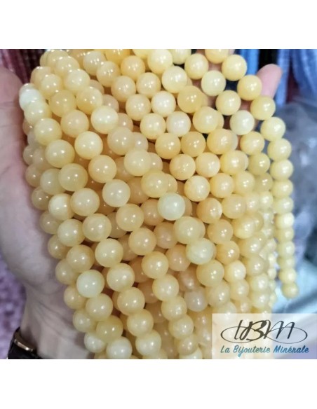 lot de perles de Jade Jaune naturel de La Bijouterie Minérale