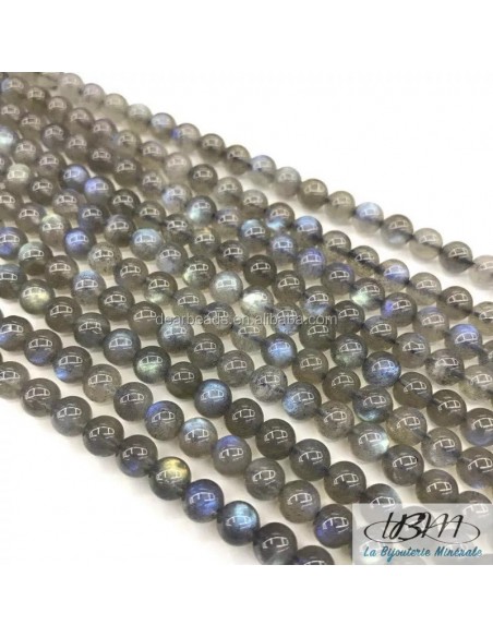 Lot de perles de 8mm en Labradorite A+ de La Bijouterie Minérale