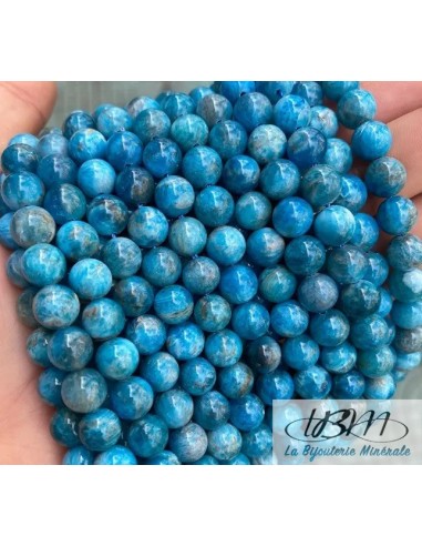 Lot de perles de 8mm en Apatite A+ de La Bijouterie Minérale