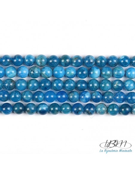 Lot de perles de 8mm en Apatite A+ de La Bijouterie Minérale
