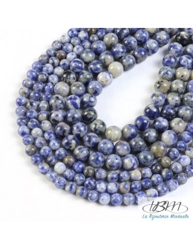 Lot de perles de Sodalite naturelle par La Bijouterie Minérale