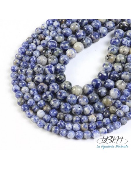 Lot de perles de Sodalite naturelle par La Bijouterie Minérale