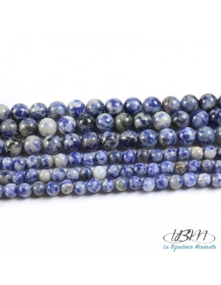 Lot de perles de Sodalite naturelle par La Bijouterie Minérale