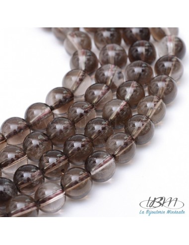 Perles de quartz fumé naturel 8 mm de la Bijouterie Minérale
