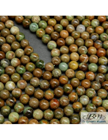 Lot de perles d'Opale Verte taille 8 mm par La Bijouterie Minérale