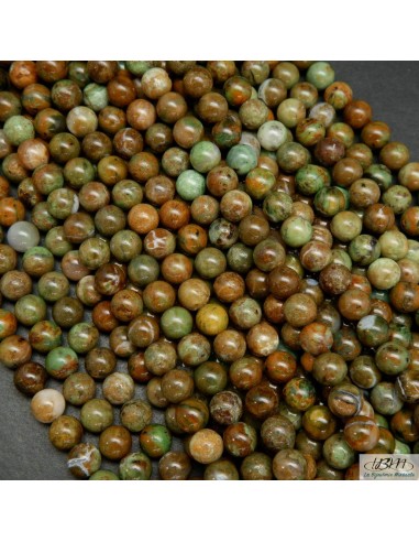Lots de perles d'opales vertes brillantes par La Bijouterie Minérale