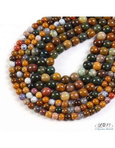 Lot de perles de Jaspe Océan Multi color