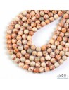Lot de perles de jaspe picasso rose ou jaspe araignée rose de La Bijouterie Minérale