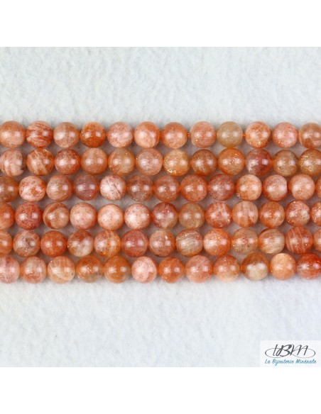 Lot de perles en Sunstone Arusha (Pierre de soleil Orange) A de La Bijouterie Minérale