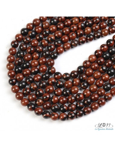 Lot de perles en Obsidienne Mahogany (Obsidienne Acajou) de La Bijouterie Minérale