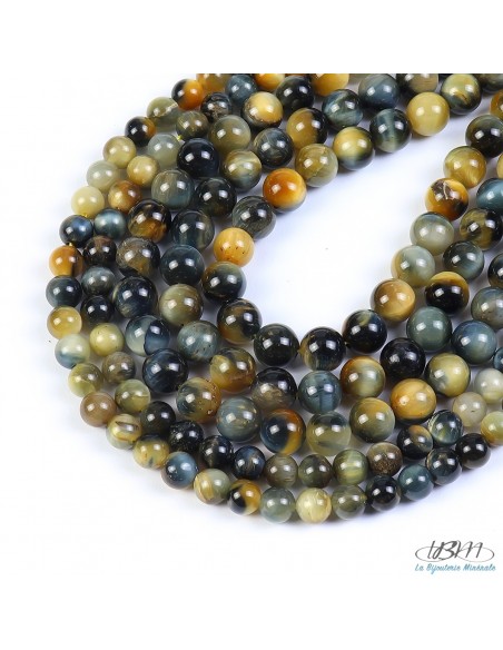 Lot de perles d'oeil de tigre type Dream par La Bijouterie Minérale Lot de perles d'oeil de tigre type Dream par La Bijouterie Minérale