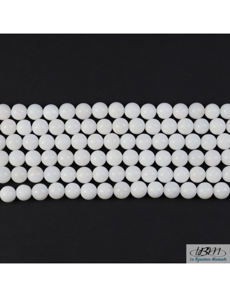 Lot de perles de Jade Blanc par La Bijouterie Minérale