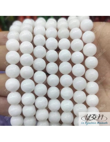 Lot de perles de jade Blanc pur par La Bijouterie Minérale