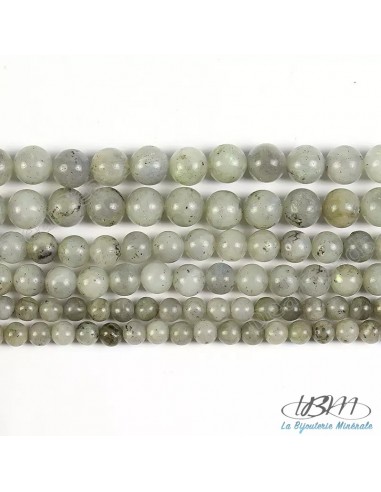 Lot de perles de Labradorite Grises claires par La Bijouterie Minérale