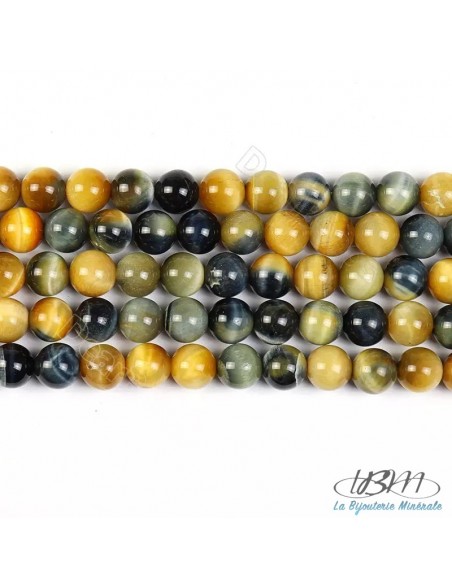 Lot de perles d'oeil de tigre type Dream par La Bijouterie Minérale Lot de perles d'oeil de tigre type Dream par La Bijouterie Minérale