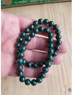 Bracelet standard en Malachite naturelle foncée du Congo par La Bijouterie Minérale