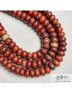 Lot de rondelles de perles en pierres naturelles de Jaspe Rouge par La Bijouterie Minérale