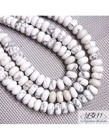 Lot de rondelles de perles en pierres naturelles de Howlite par La Bijouterie Minérale
