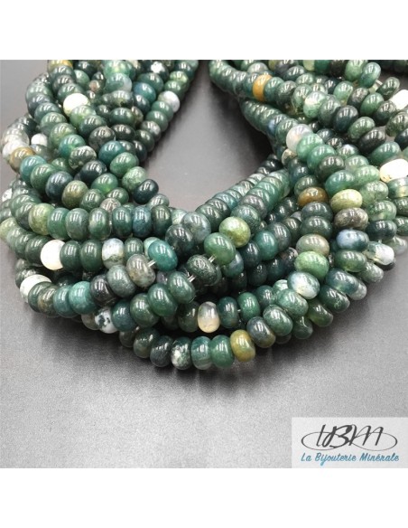Lot de rondelles de perles en pierre naturelle d'agate mousse par La Bijouterie Minérale