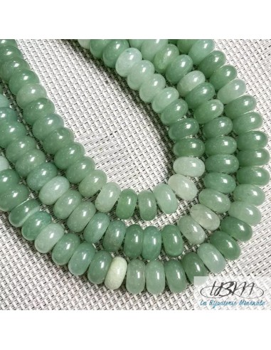 Lot de rondelles de perles de pierres naturelles d' Aventurine verte par La Bijouterie Minérale