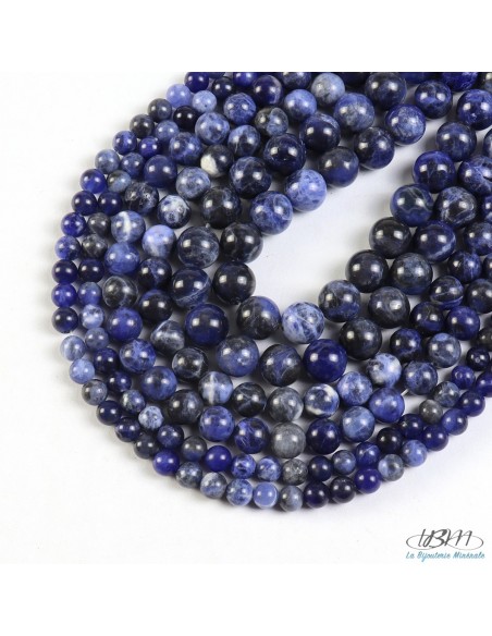 Lot de perles de pierres naturelles de Sodalite par La Bijouterie Minérale