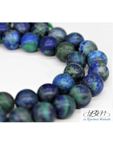 Lot de perles naturelles d'Azurite Malachite par La Bijouterie Minérale