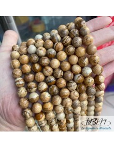 Lot de perles naturelles de jaspe scénique (ou picture) par La Bijouterie Minérale 2