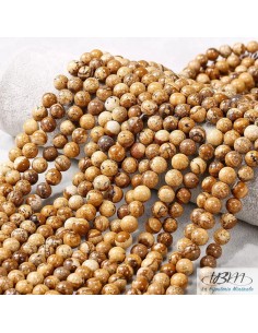 Lot de perles naturelles de jaspe scénique (ou picture) par La Bijouterie Minérale