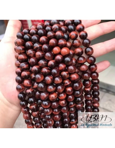 Lot de perles naturelles d'oeil de taureau par La Bijouterie Minérale