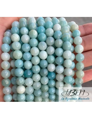 Lot de perles naturelles d'amazonite bleue par La Bijouterie Minérale