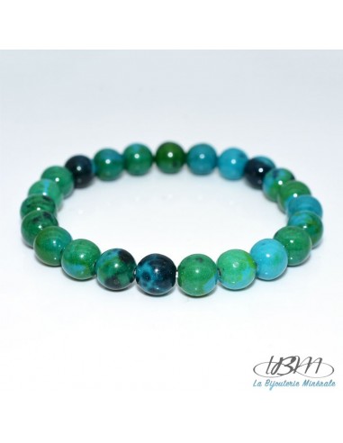 Bracelet de perles de pierres naturelles de Chrysocolle par La Bijouterie Minérale