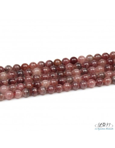 Lot de perles de Lépidocrosite - Quartz rouge naturel par La Bijouterie Minérale