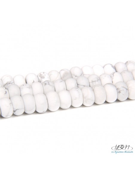 Lot de perles rondelle matte de Howlite Naturelle par La Bijouterie Minérale