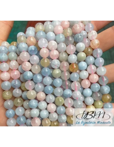 Lot de perle de Morganite naturelle de La Bijouterie Minérale