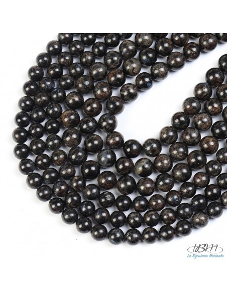 Lot de perles de pierre naturelle d'Astrophyllite - Arfvedsonite par la Bijouterie Minérale