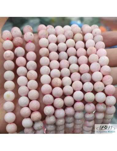 Lot de perles d'opales de Chine Rose naturelles par La Bijouterie Minérale