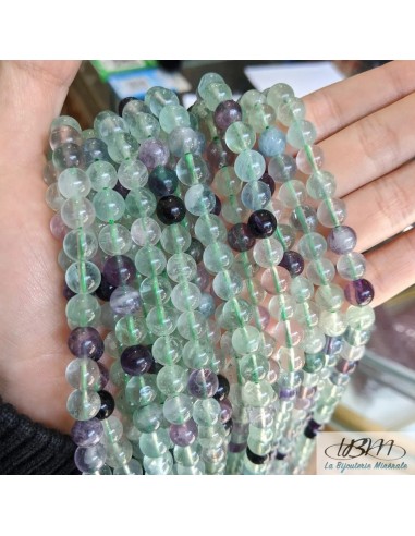 Lot de perles naturelles de Fluorite multicolores par La Bijouterie Minérale