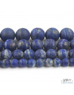 Lot de perles en pierre naturelle de Lapis Lazuli Matte