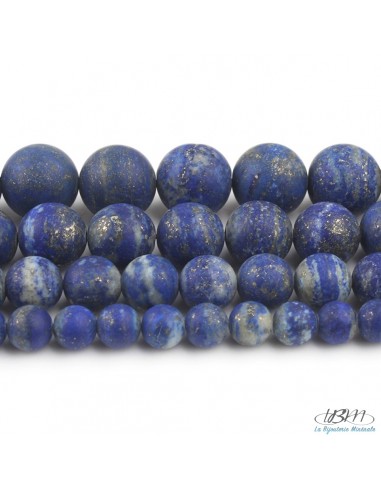 Lot de perles en pierre naturelle de Lapis Lazuli Matte