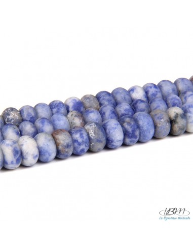 Lot de rondelles de perles de pierre naturelle de Jaspe Blue Spots Matte par La Bijouterie Minérale