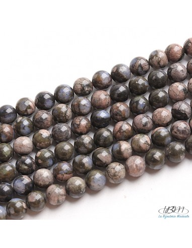 Lot de perles de 8 mm de pierre naturelle de Que Sera - Llanite - Rhyolite,  par La Bijouterie Minérale