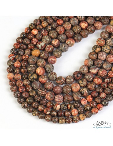 Lot de perles de pierres naturelles de Jaspe Léopard de La Bijouterie Minérale