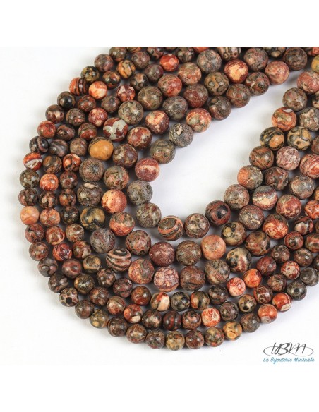 Lot de perles de pierres naturelles de Jaspe Léopard de La Bijouterie Minérale