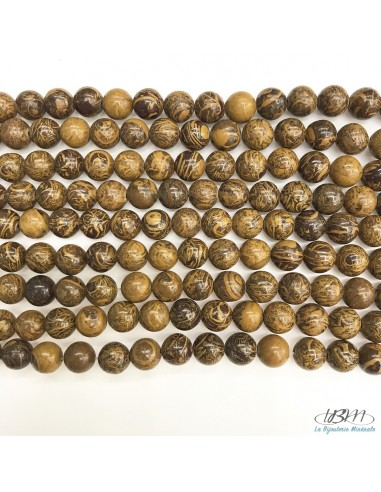 Lot de perles de 8mm de pierres naturelles de Jaspe Mariam - Peau d'Eléphant par La Bijouterie Minérale