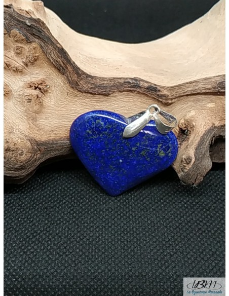 Superbe pendentif en forme de coeur en Lapis-Lazuli Afghan • La Bijouterie Minérale