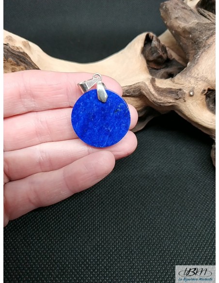 Pendentif Rond en Lapis-Lazuli d'Afghanistan de La Bijouterie Minérale